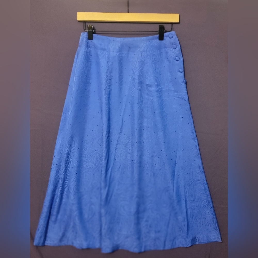 Jarrods Vintage Silk Elegant Blue Women's Skirt. Size 8